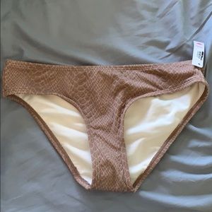 Snake Print Textured Hipster Bikini bottoms